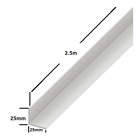 Rigid uPVC Angle 25mm x 25mm