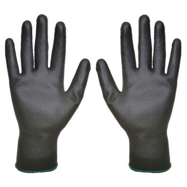 Mănuși negre acoperite cu PU