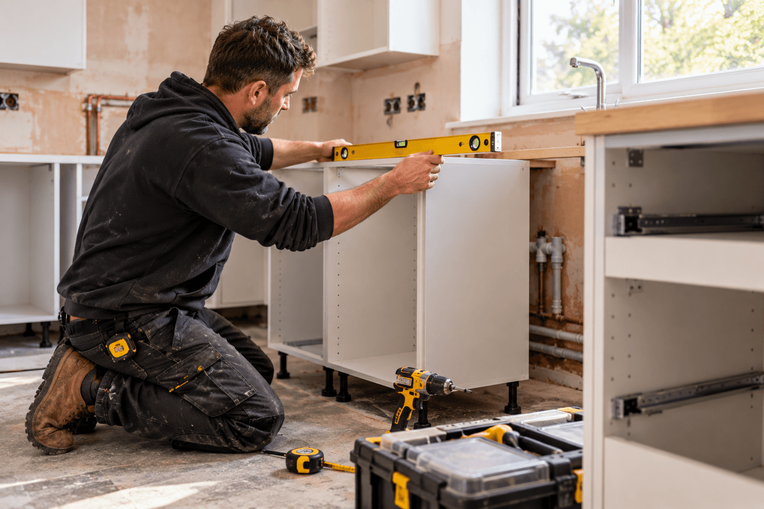 Kitchen Cabinet Installation in Progress