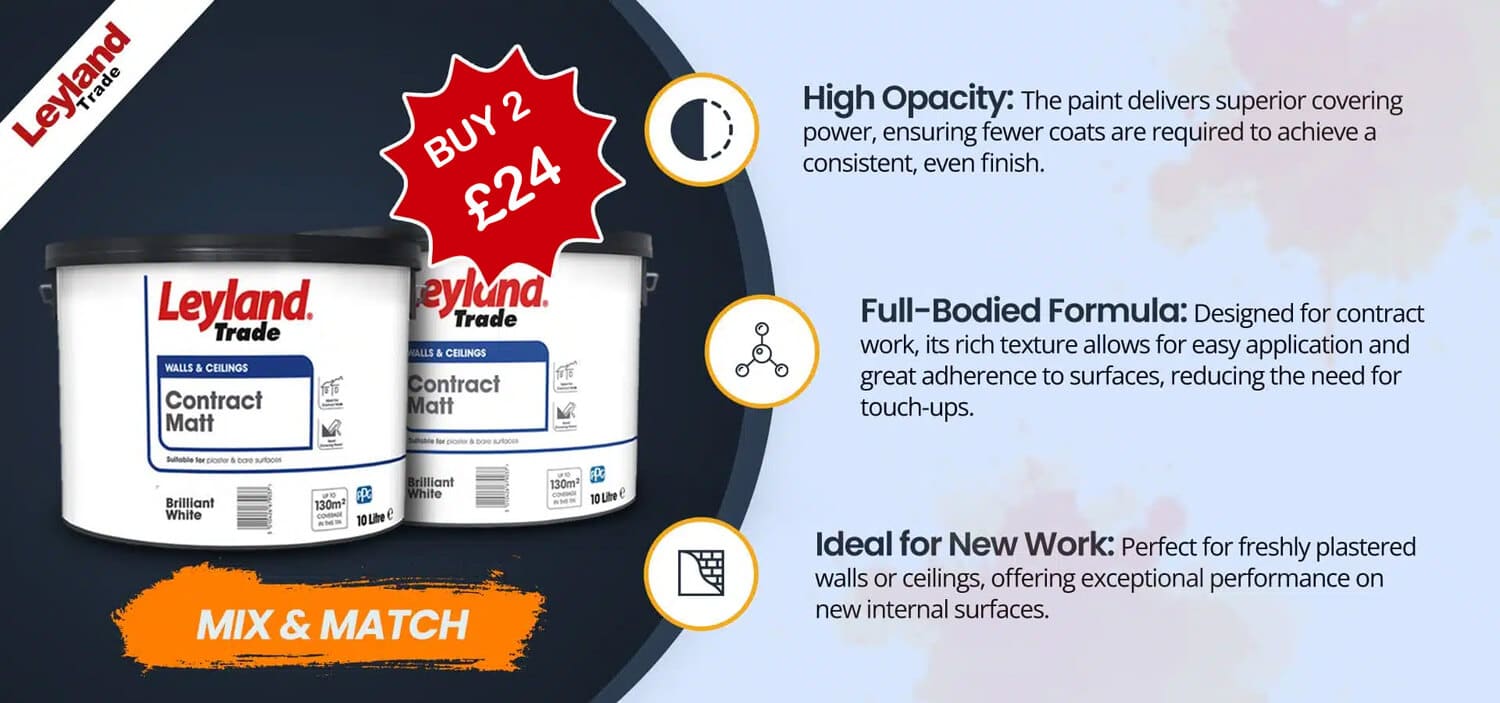 leyland contract matt 2 x 10l mix match bundle rochester and peckham multi-trades supplies