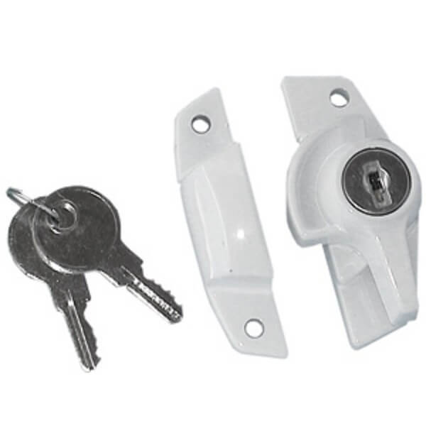 locking sash window fastener white
