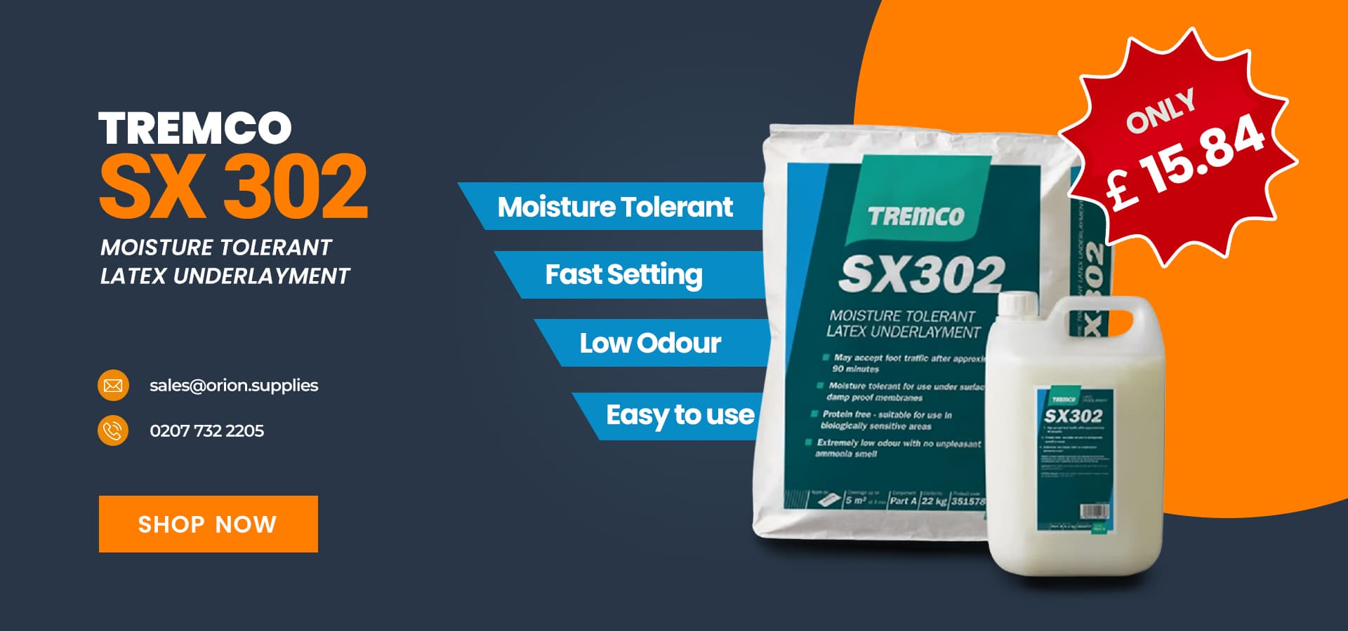 tremco sx302 latex screed 2 part 22kg new