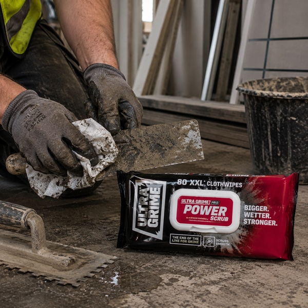 UltraGrime Pro Power Wipes in use