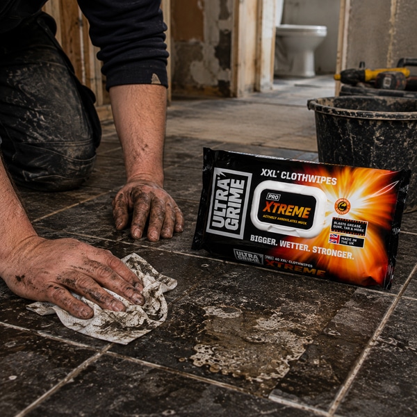 UltraGrime Xtreme Wipes in use