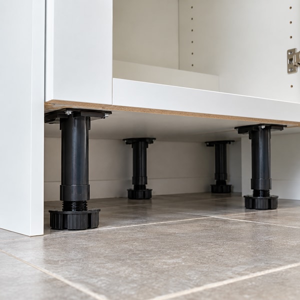 Under Cabinet Adjustable Legs on Tile