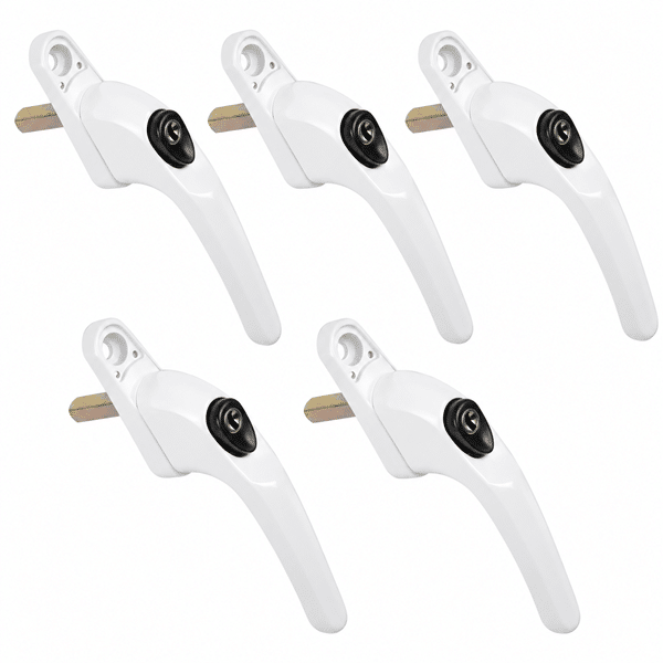 White Lever Lock Handle Set